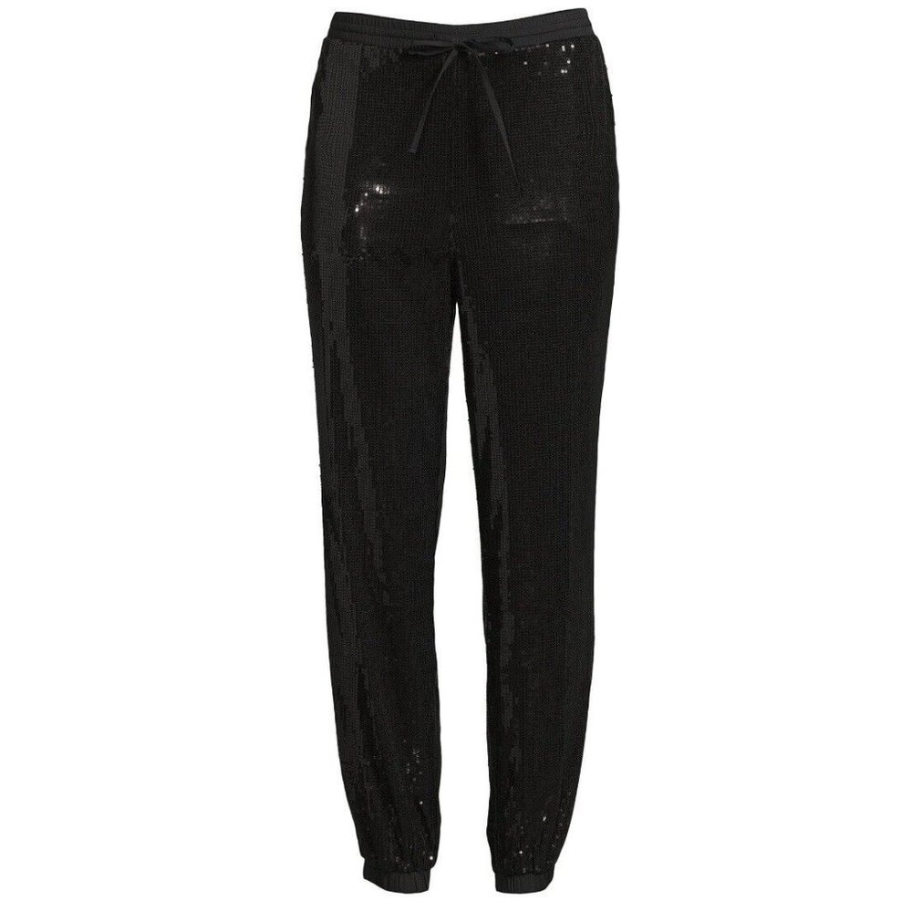 Black sequin joggers